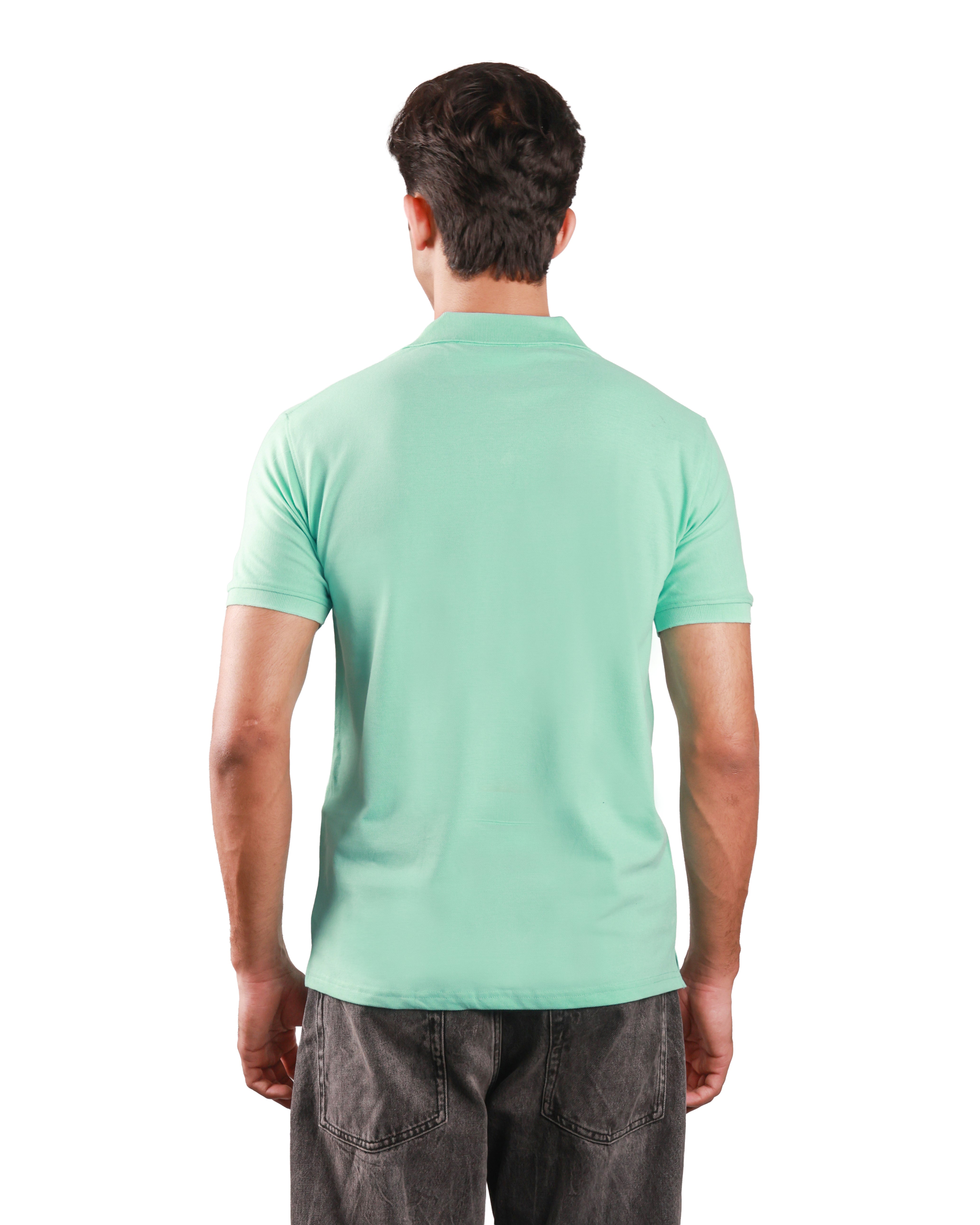 Pure Cotton Polo Tshirt - Sea Blue
